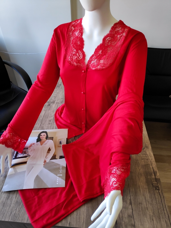 2016 Model Uzun Kollu 2’Li Bayan Pijama Takımı