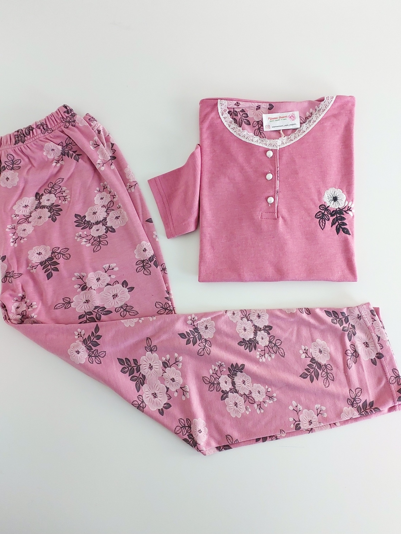KIŞLIK A Kalite Yumuşak Uzun Kollu Bayan Pijama Takımı 4950 GK