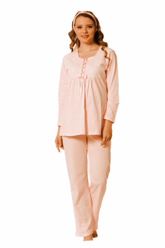 Yumuşak Dantel Detay Lohusa Pijama Takımı - 2378P