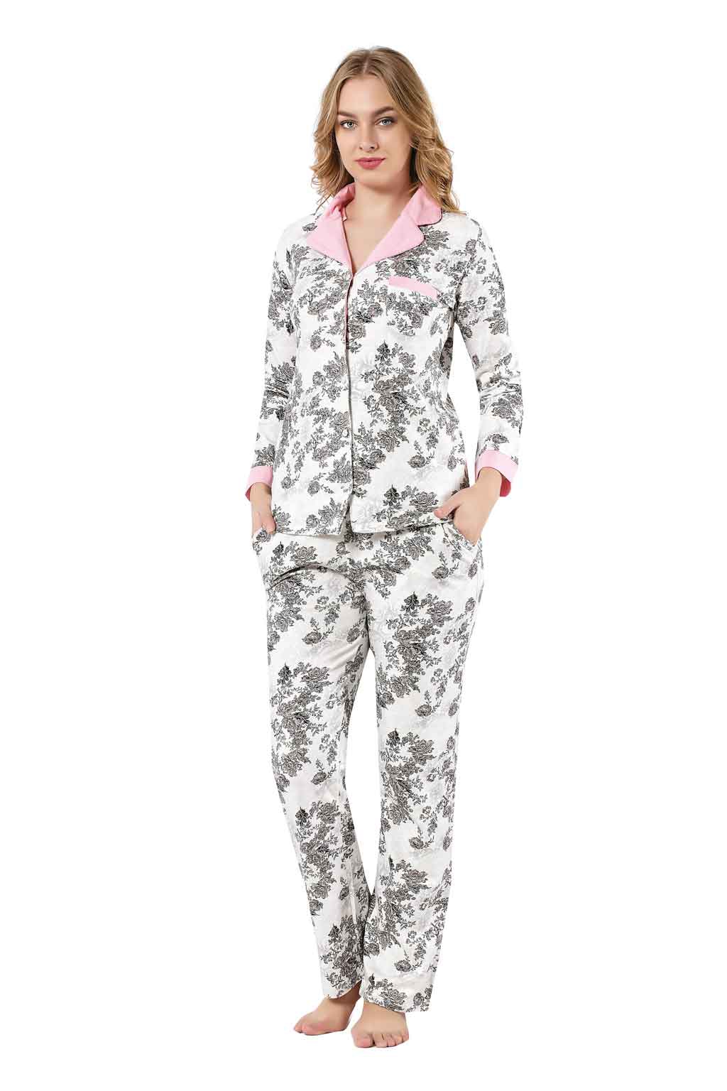 2389UK Model Boydan Düğmeli Bayan Pijama Takımı