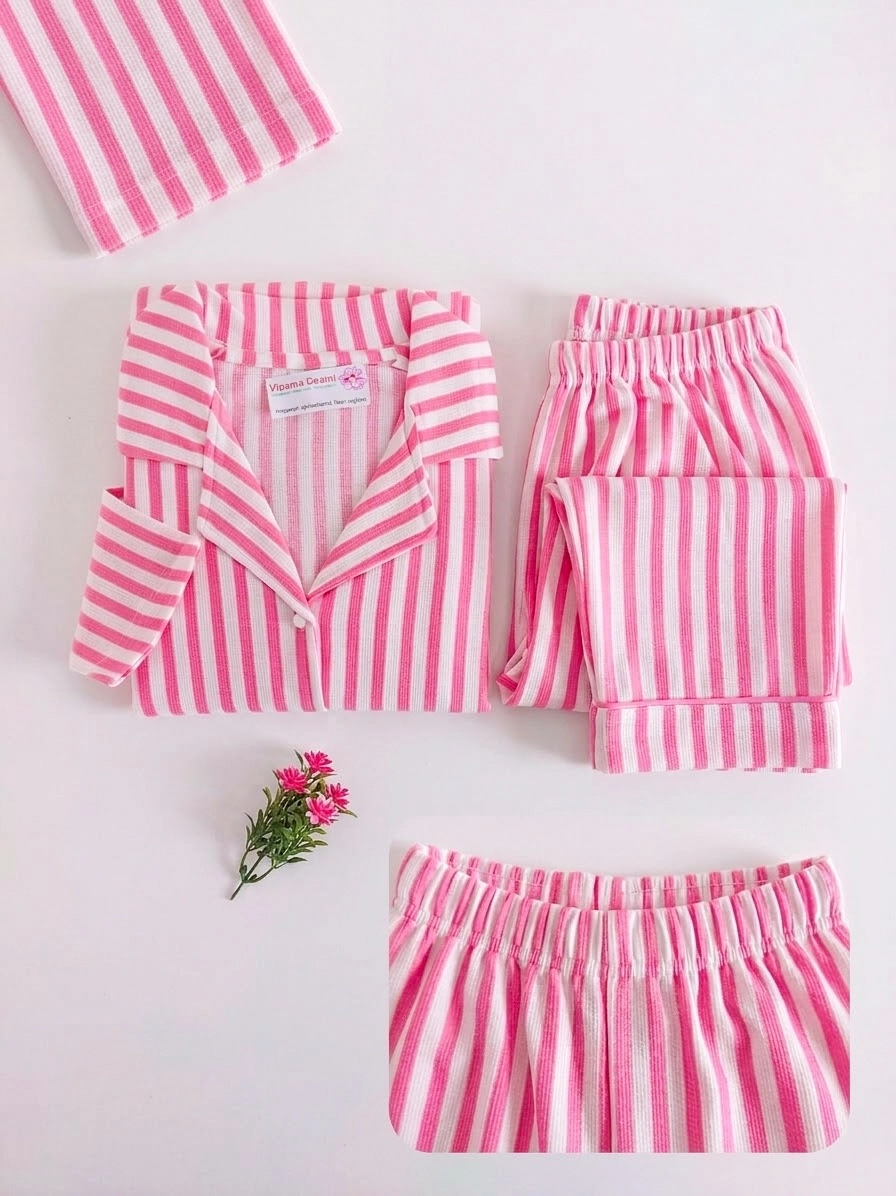 Ekstra Yumuşak KREP SÜET Boydan Düğmeli Bayan Pijama Takımı - 2499