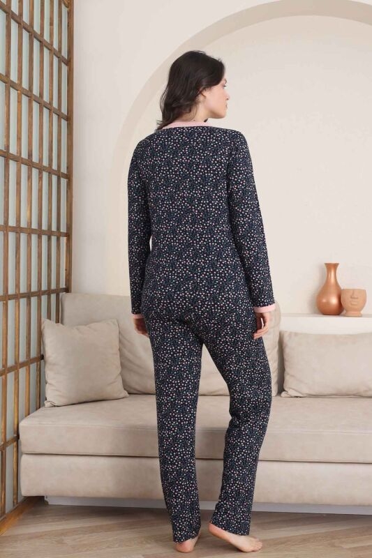 LİKRALI EKSTRA YUMUŞAK DOKU Çiçek Desen Bayan Pijama Takımı - 2839