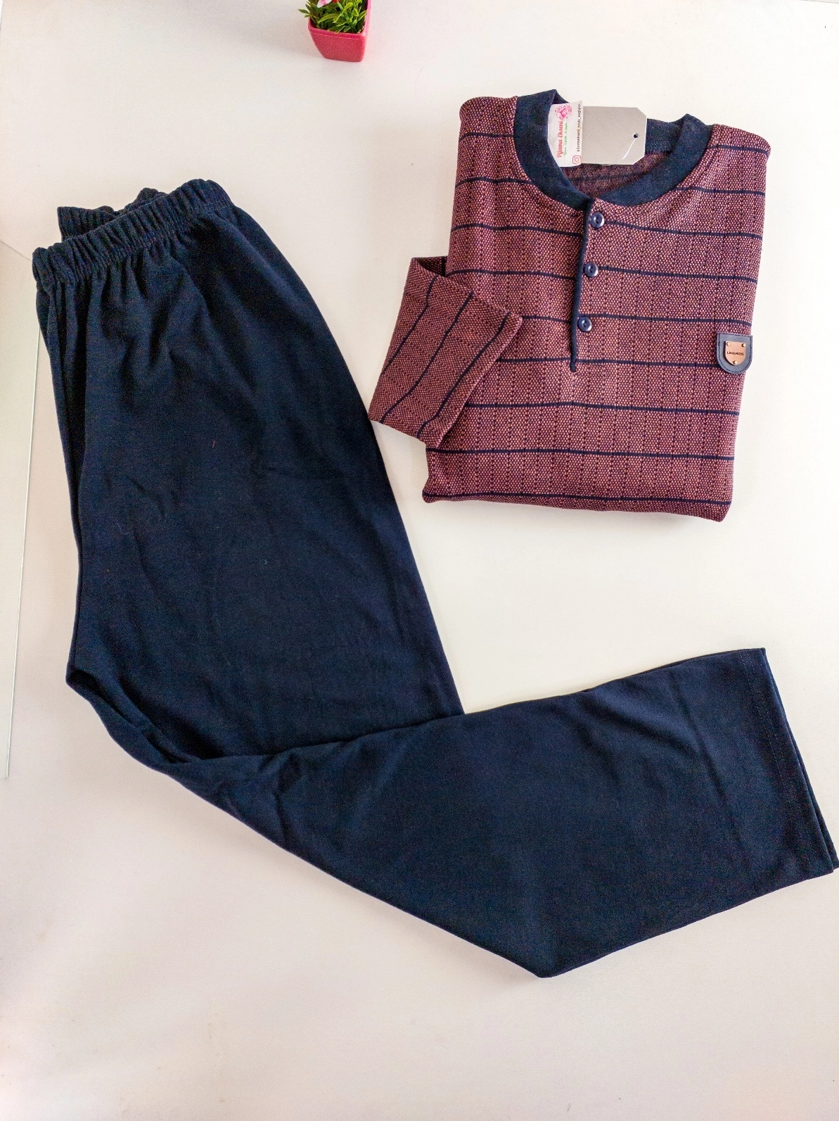 KIŞLIK Uzun Kollu Erkek Pijama Takımı - 4039 Bordo