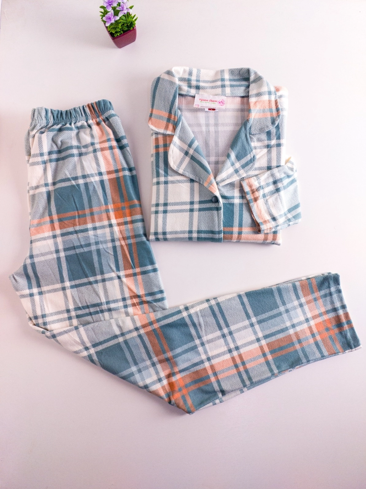 Süper Soft Süet Boydan Düğmeli Bayan Pijama Takımı - 4280