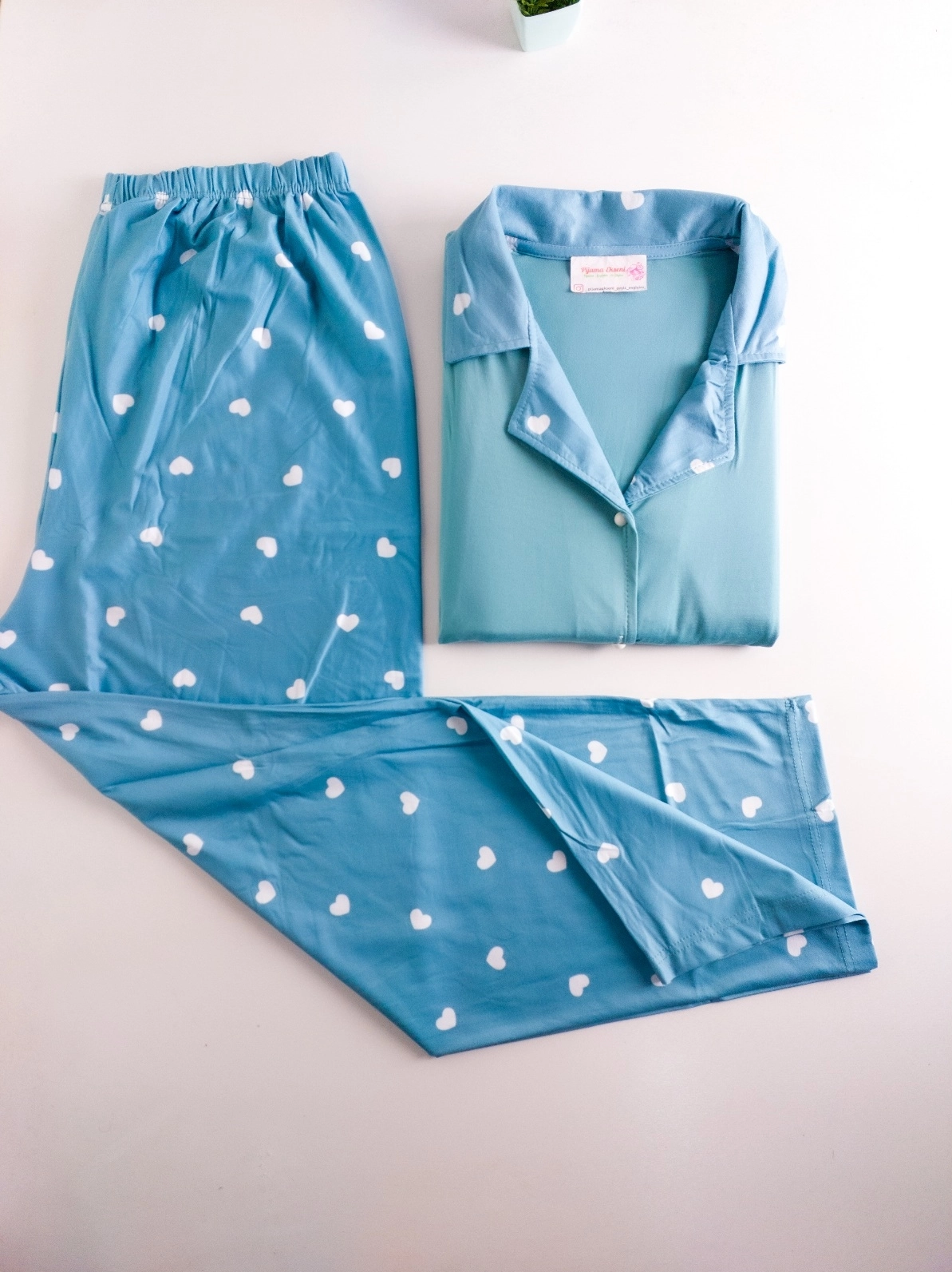 Yumuşak Full Likralı KISA Kol Büyük Beden  Bayan Pijama Takımı 11273