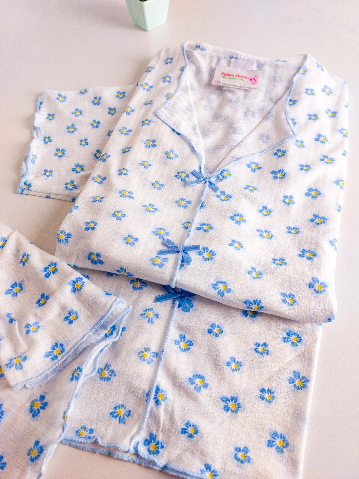 Yumuşacık Şortlu Kadın Pijama Takımı Mavi- 6070