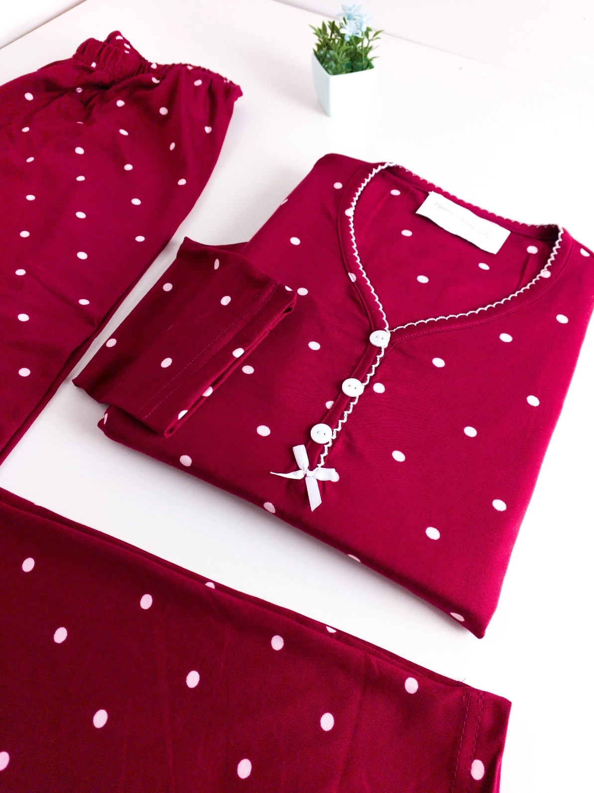 EKSTRA SÜPER YUMUŞAK DOKU FULL LİKRALI Uzun Kollu Bayan Pijama Takımı - 73452