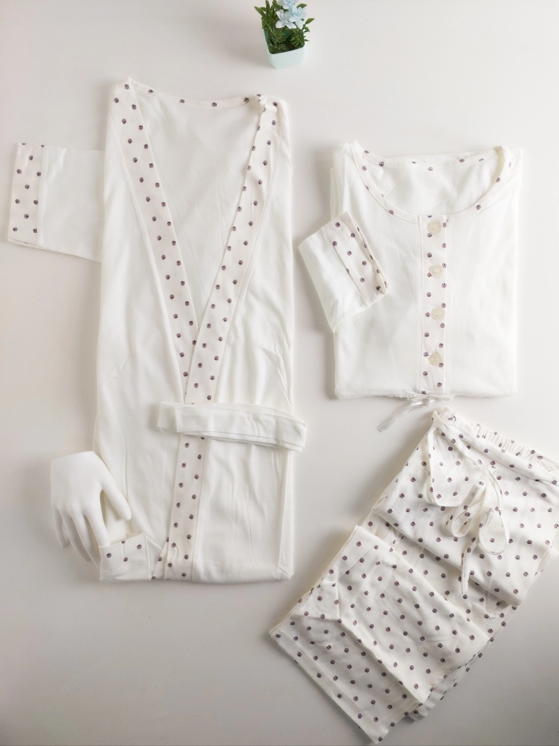 1.Kalite %100 Pamuk Yumuşak Kumaş Sabahalıklı  LOHUSA Hamile Pijama Takım 2053