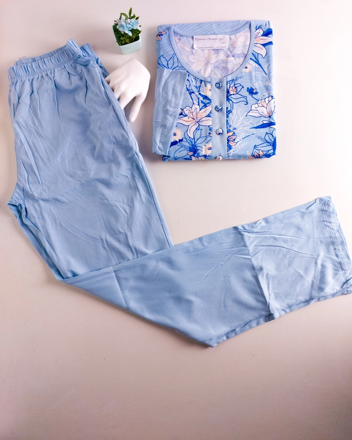 A KALİTE %100 PAMUK CEPLİ Kısa Kol Kadın Pijama Takımı 1200