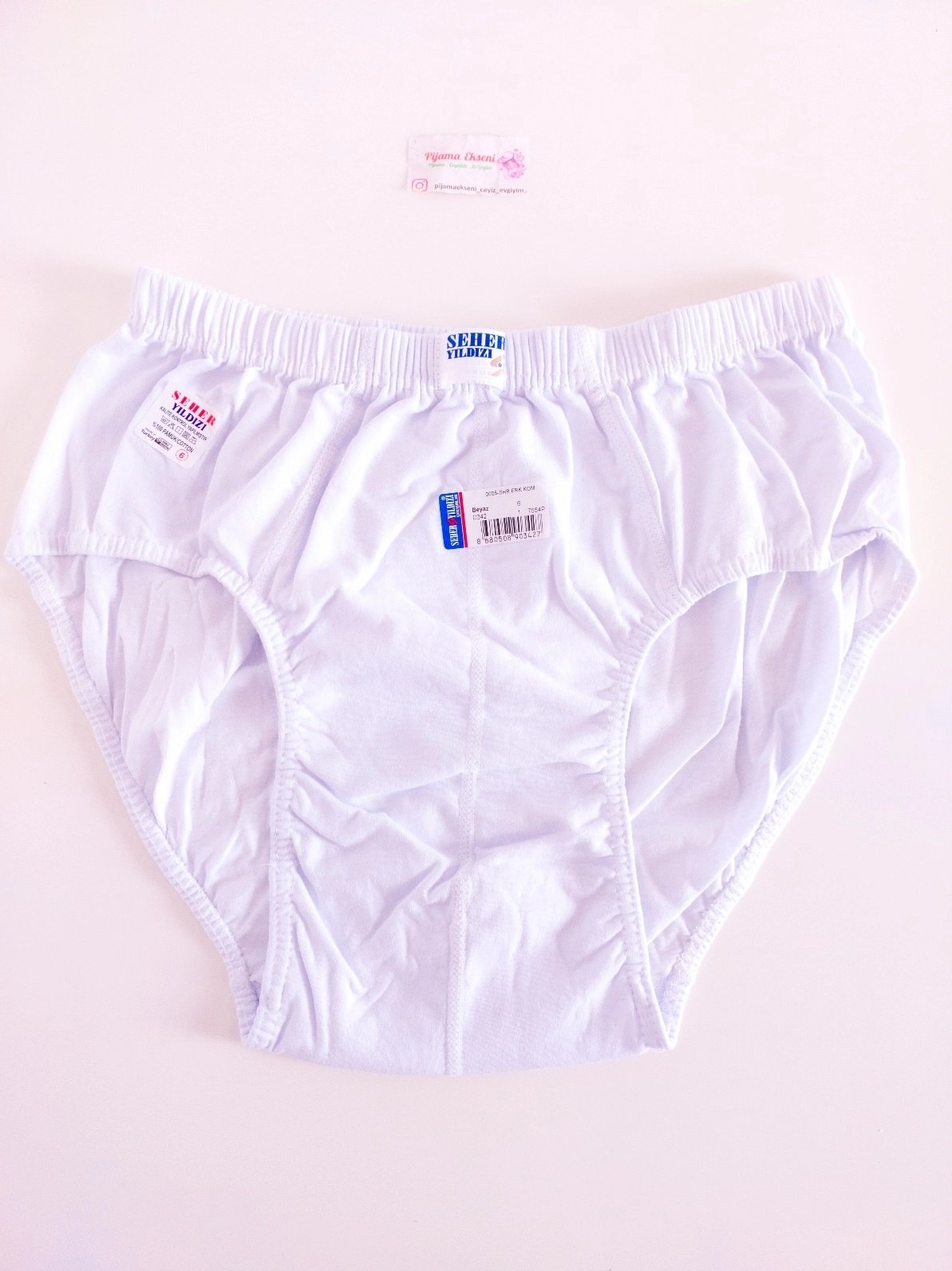 Beyaz Erkek Penye Slip Külot   - SHR0005