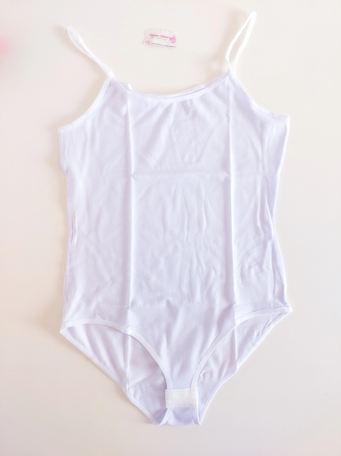 Tutku LİKRALI Bayan İp Askılı Çıtçıtlı Body (Kancalı) TDK01