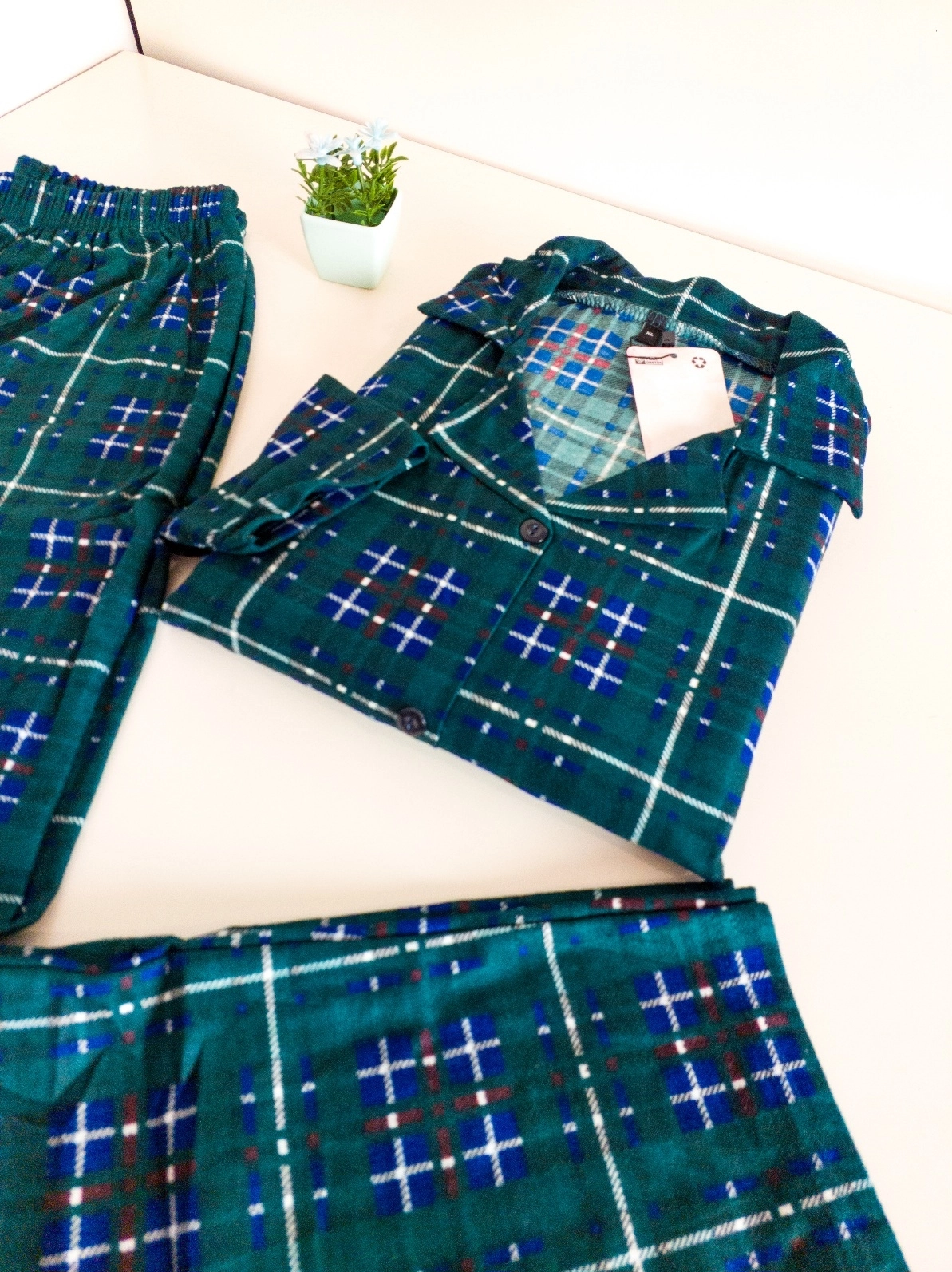Ekstra Soft Süet Boydan Düğmeli Bayan Pijama Takımı - 5660
