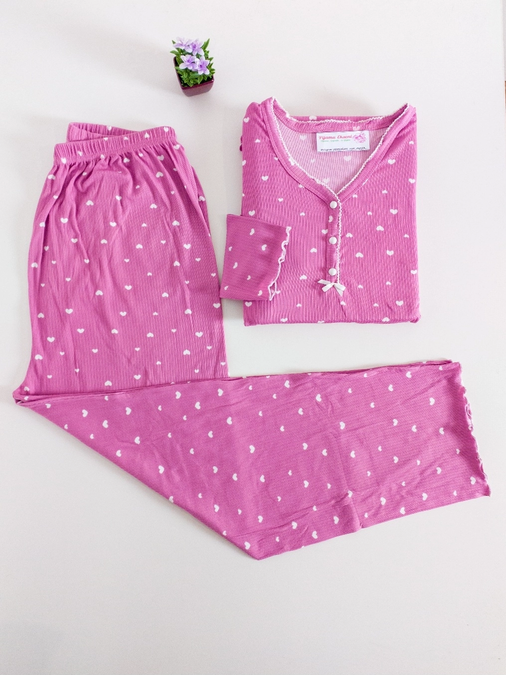 1. KALİTE FULL LİKRALI KAŞKORSE Büyük BEDEN Uzun Kollu Çiçek Desen Kadın Pijama  2965