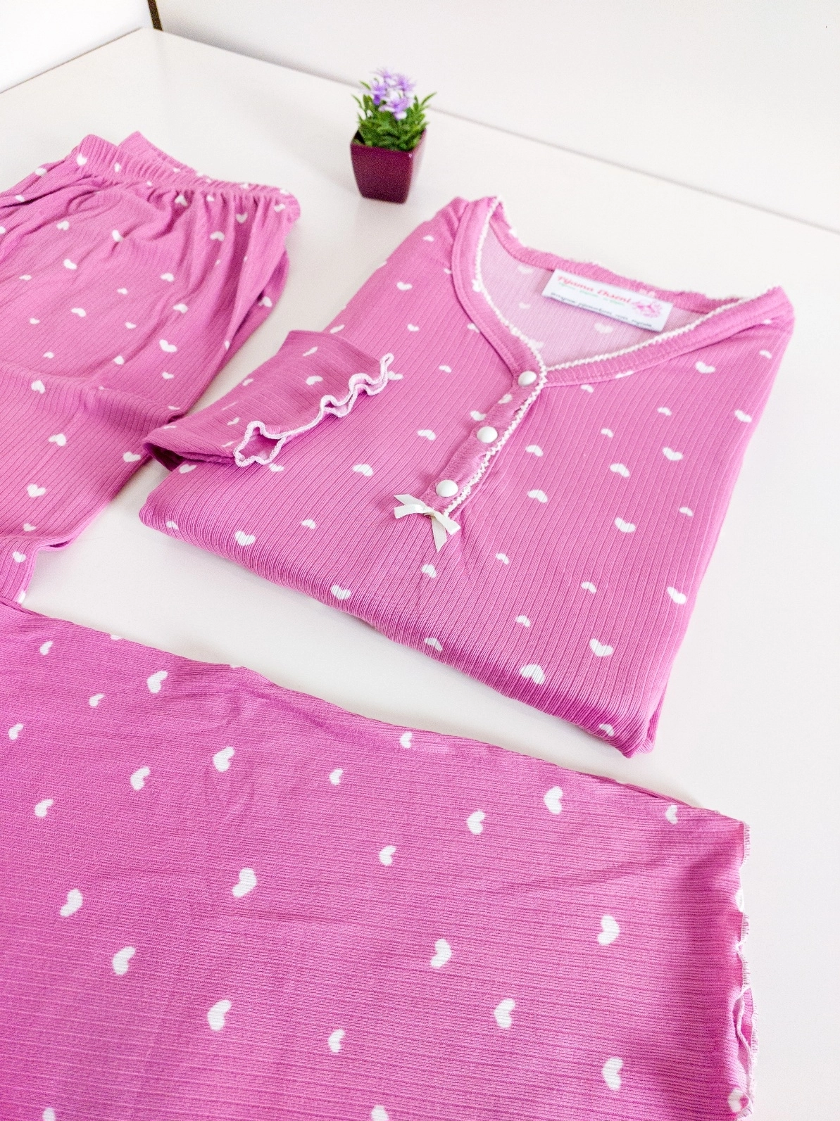 1. KALİTE FULL LİKRALI KAŞKORSE Büyük BEDEN Uzun Kollu Çiçek Desen Kadın Pijama  2965