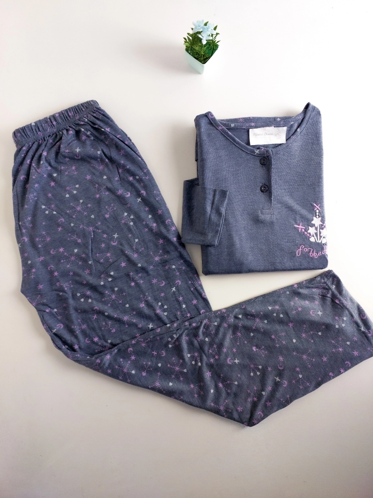 Yumuşak LİKRALI UZUN Kollu Bayan Pijama Takımı - 20081