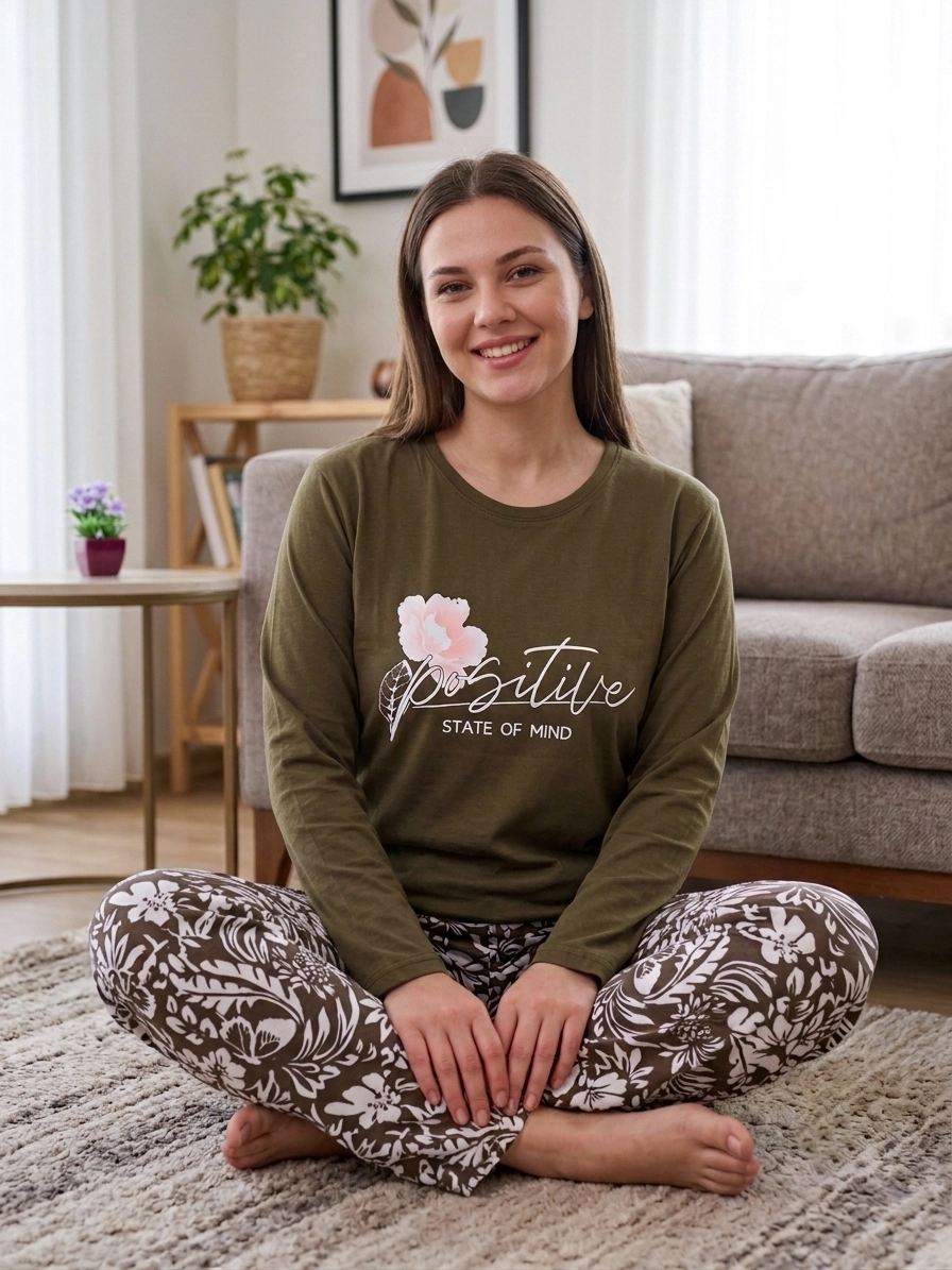 A KALİTE FULL LİKRALI PAMUK Uzun Kol Kadın Pijama Takımı 407