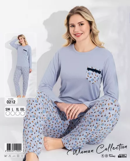 Esnek Uzun Kol Kadın Pijama Takımı 