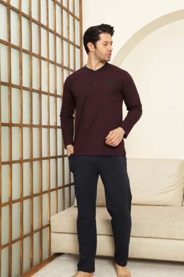 FULL LİKRALI PAMUK Uzun Kollu  Erkek Pijama Takım