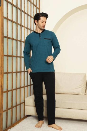 FULL LİKRALI PAMUK Uzun Kollu  Erkek Pijama Takım