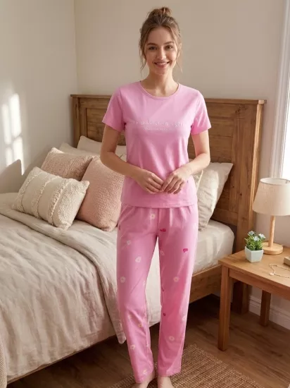 Esnek Bayan Pijama Takımı 