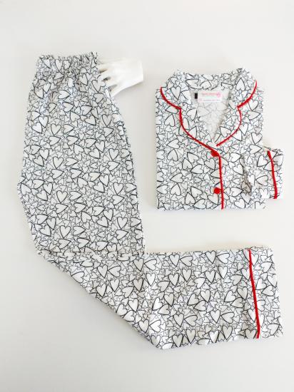 PAMUK UZUN KOL Boydan Düğmeli Bayan Pijama Takımı