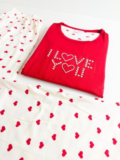 Kalp Desen Bayan Pijama Takımı