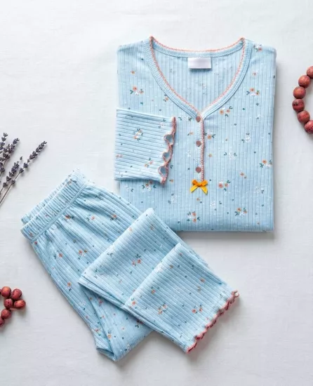 Uzun Kollu Kışlık Bayan Pijama Takımı