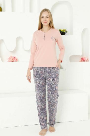 PAMUK Çiçek Desen Bayan Pijama Takım