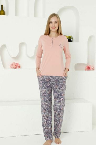 PAMUK Çiçek Desen Bayan Pijama Takım