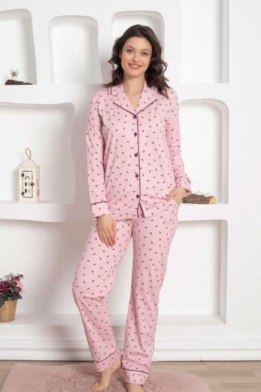 Uzun Kollu Pamuk  Bayan Pijama Takım- irl