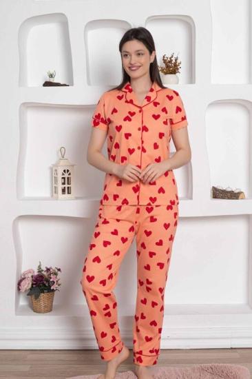 Kısa Kollu Pamuk  Bayan Pijama Takım-  irl