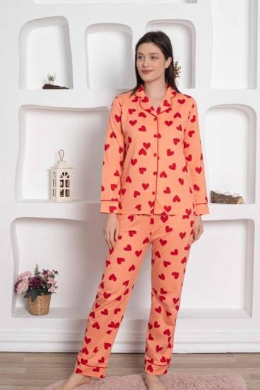 Uzun Kollu Pamuk  Bayan Pijama Takım- irl