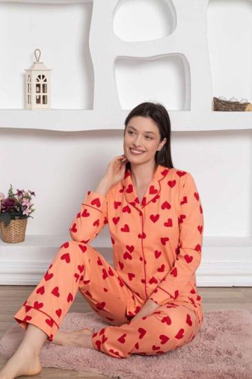 Uzun Kollu Pamuk  Bayan Pijama Takım- irl