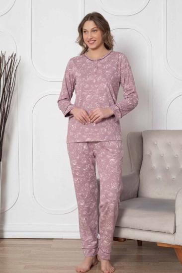 PAMUK Çiçek Desen Bayan Pijama Takımı
