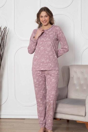 PAMUK Çiçek Desen Bayan Pijama Takımı