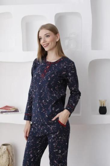 Likralı Kelebek Desen Bayan Pijama Takımı