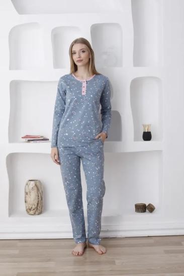 Likralı Çiçek Desen Bayan Pijama Takımı 2789 İRL1