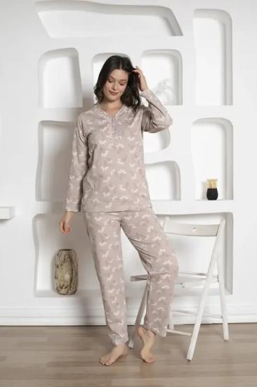 Likralı Çiçek Desen Bayan Pijama Takımı 301 İRL1