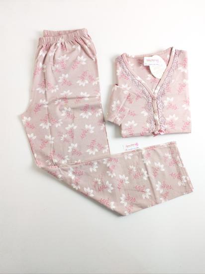 Likralı Çiçek Desen Bayan Pijama Takımı 301 İRL1