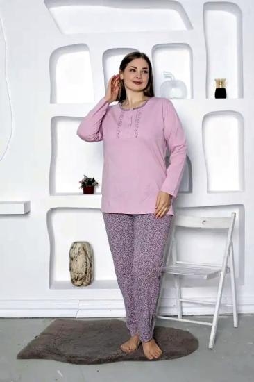 Büyük Beden  uzun Kollu Kadın pijama takımı