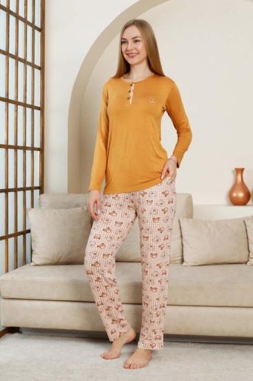 Likralı Ayıcık Desen Bayan Pijama Takımı