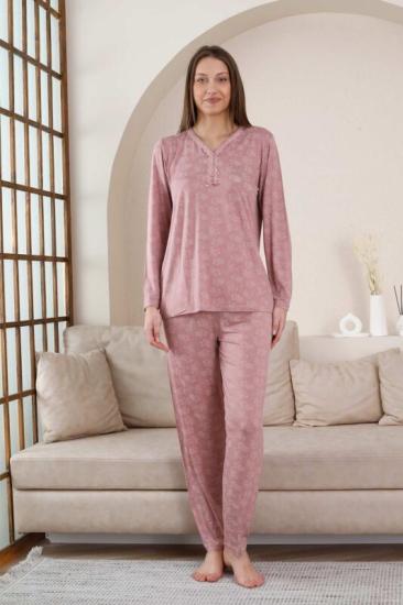FULL LİKRALI Çiçek Desen Bayan Pijama Takımı