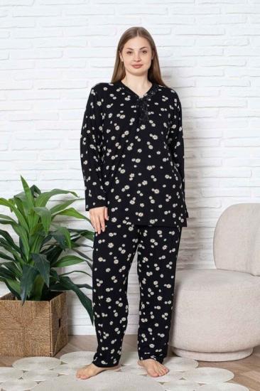 Büyük Beden  uzun Kollu Kadın pijama takımı