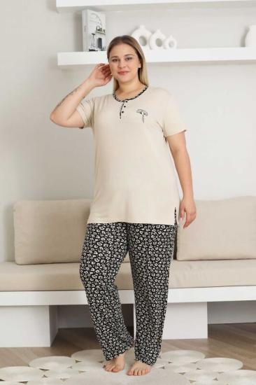 Büyük Beden KISA Kollu Kadın pijama takımı