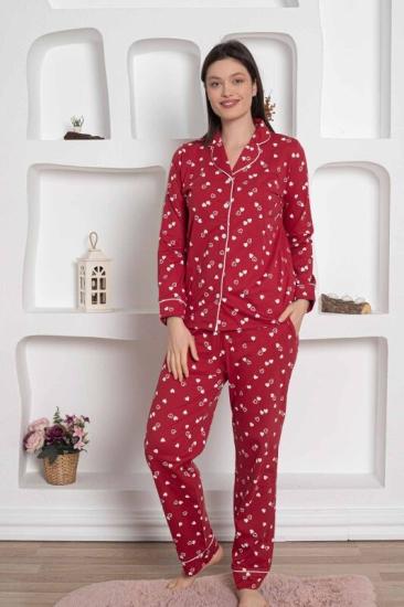 Uzun Kollu Pamuk  Bayan Pijama Takım- irl