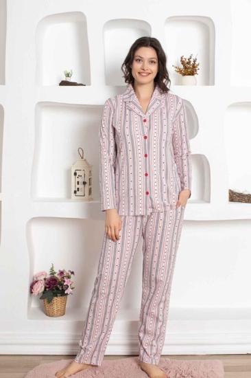 Uzun Kollu Pamuk  Bayan Pijama Takım- irl