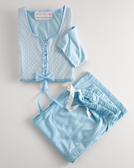mavi,pembe hamile ve lohusa pijama takımı