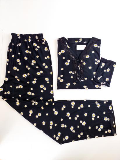 Papatya Desen boydan düğmeli kadın pijama