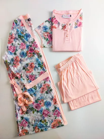 dantel detay kısa kol  pijama takımı