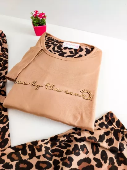 Büyük Beden LİKRALI UZUN Kollu Kadın Pijama Takımı 